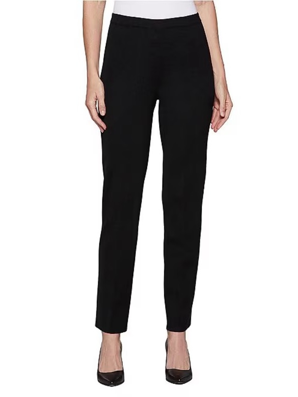 Ming Wang Black Straight Leg Knit Pull On Pants